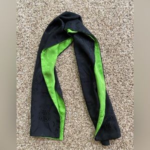 Trends JACQUARD Reversible pure Silk long Scarf green black Two Tone Unisex